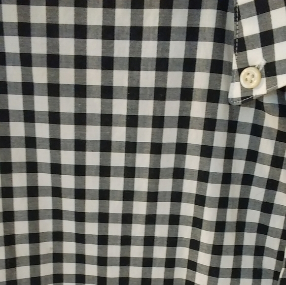 Club Monaco Slim White Black Button Down Checker Boyfriend Fit Shirt Size S/P - Picture 7 of 11